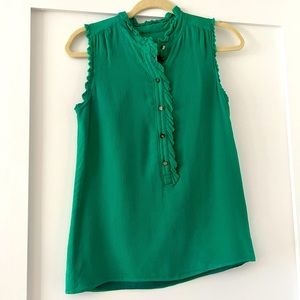 Ruffle Silk Sleeveless Blouse